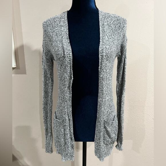 ABERCROMBIE & Fitch Kids Gray Black White Classic Casual Long Cardigan Size XL - Picture 1 of 11